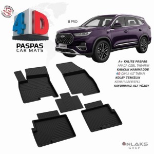 Chery Tiggo 8 Pro - 4D Rubber Car Mats 2023-