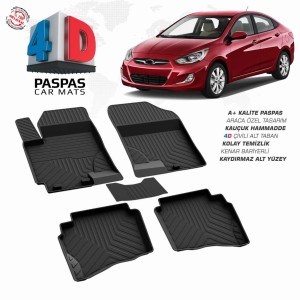 Hyundai Accent Blue Pool Design Rubber Car Mat 2010-