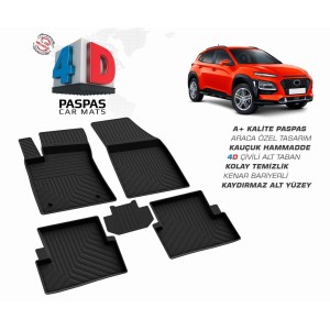 Hyundai Kona Pool Design Rubber Car Mat 2018-