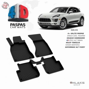 Porsche, Macan, 4D UNLAKS Pool Design Rubber Car Mat, 2018+  A+Quality