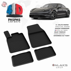 Porsche, Taycan, 4D UNLAKS Pool Design Rubber Car Mat, 2020-, A+Quality