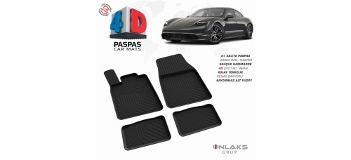 Porsche, Taycan, 4D Havuzlu Paspas, 2020 ve Üzeri, A+Kalite