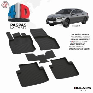 Skoda SuperB 4 Pool Design Rubber Car Mat 2024-