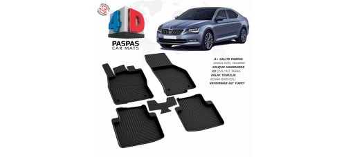 Skoda SuperB 3 4D Havuzlu Paspas 2015-2024