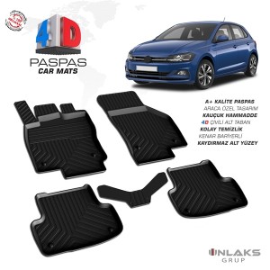Volkswagen Polo 6  Pool Design Rubber Car Mat 2017-2021